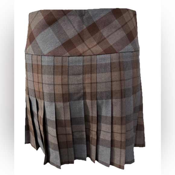 Gaelic Themes Scotland Tartan Kilt Skirt Plaid Brown Gray 27 Waist Buckle Wrap - Picture 4 of 11
